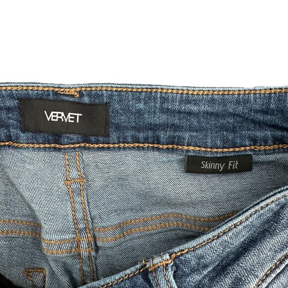 Vervet Blue Denim Skinny Fit Mid Rise‎ Stretch Everyday Jeans Womens Size 27 - Picture 3 of 8